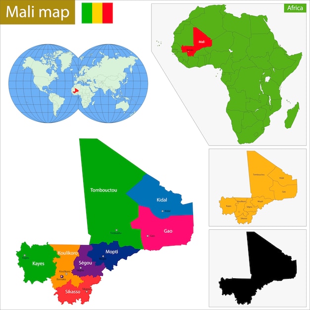 Vector mapa de mali