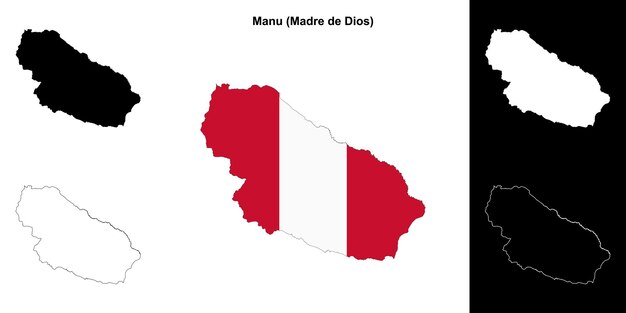 Mapa de Manu Madre de Dios Perú Una ilustración política regional