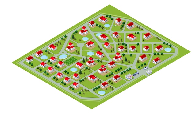 Mapa del mapa de la casa de campo bungalow casa adosada