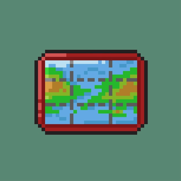 Mapa en el marco en estilo pixel art