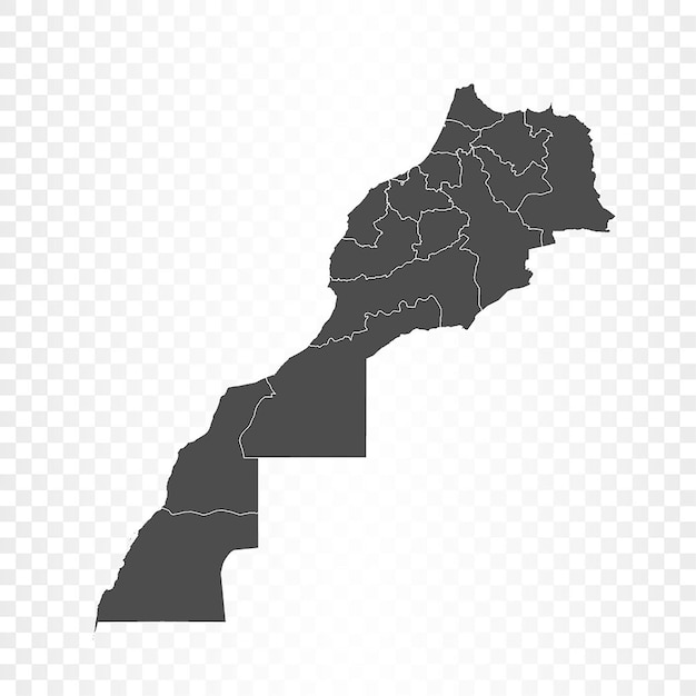 Mapa de Marruecos sobre fondo transparente