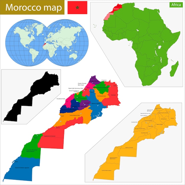 Vector mapa de marruecos