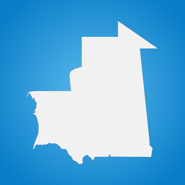 Mapa de Mauritania muy detallado con bordes aislados en el fondo. icono sencillo