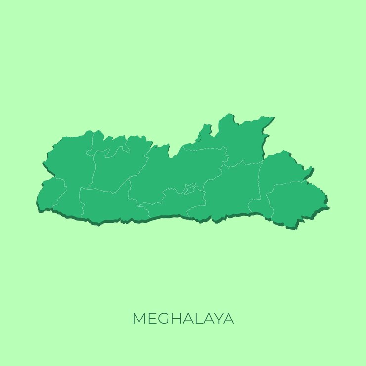 El mapa de Meghalaya