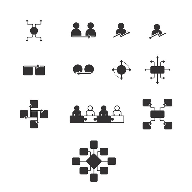 mapa de la mente hombre flecha glifo icono vector infográfico