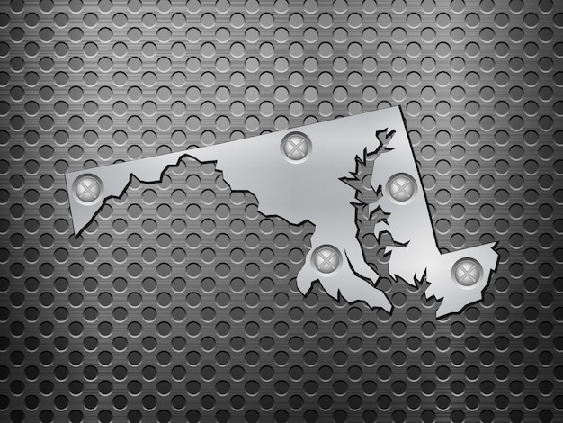 Vector mapa de metal de maryland