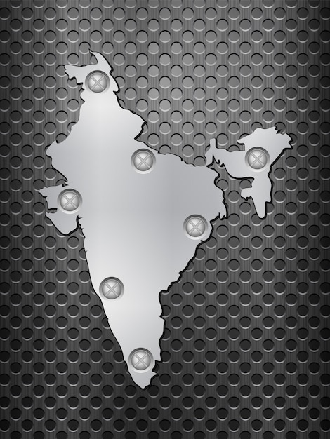Mapa metálico de la India