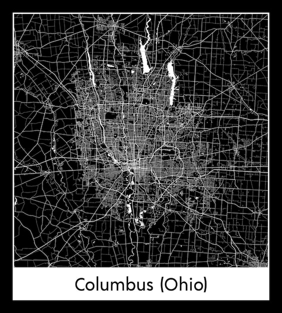 Mapa mínimo de la ciudad de Columbus Ohio Estados Unidos América del Norte