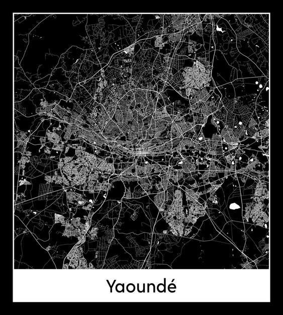 Mapa mínimo de la ciudad de Yaundé Camerún África