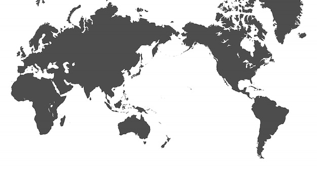 Mapa mundial centrado en el pacífico