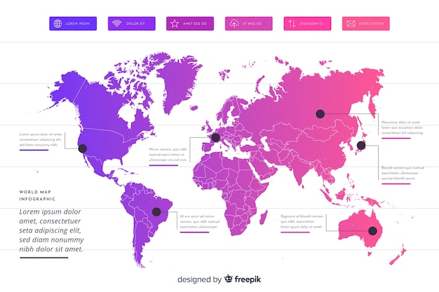 Vector mapa mundial infografía profesional