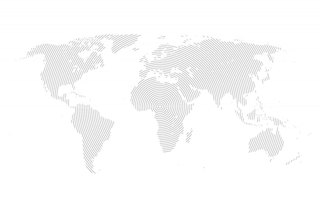 Mapa mundial con líneas