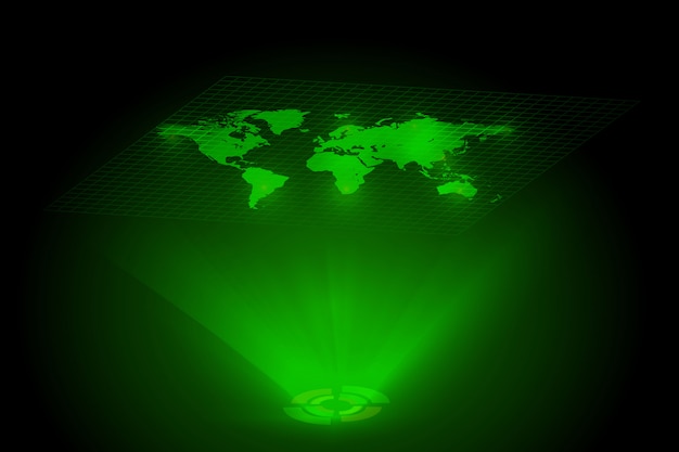 Mapa mundial del mundo holograma global