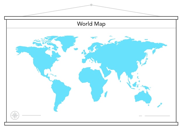 Mapa mundial sobre fondo blanco Ilustración vectorial Eps 10