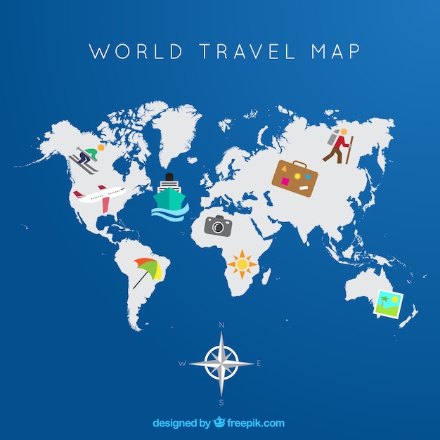 Mapa mundial de viajes
