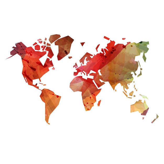 Mapa del mundo abstracto acuarela