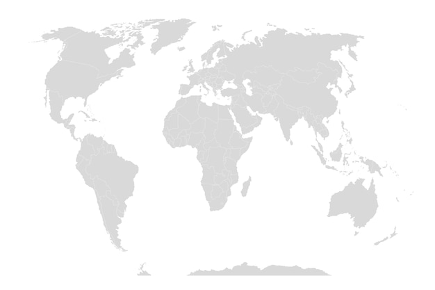 Mapa del mundo aislado sobre fondo blanco mapa del mundo político gris ravel en todo el mundo