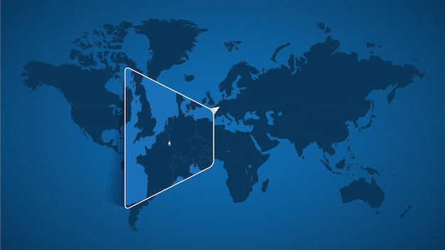 Mapa del mundo detallado con mapa ampliado anclado de Luxemburgo y países vecinos. Bandera y mapa de Luxemburgo.