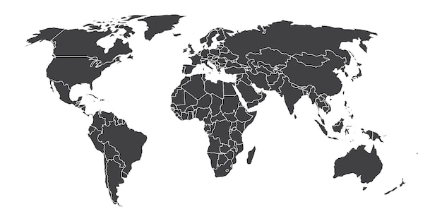 Vector mapa del mundo con fondo blanco