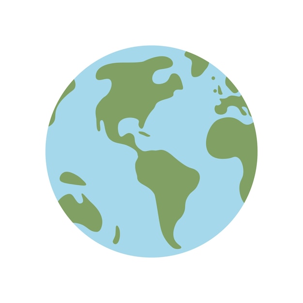 Mapa del mundo globo centrado en América