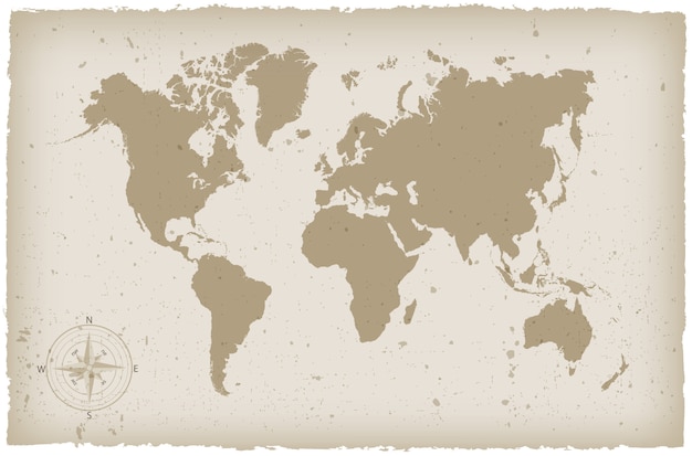 Mapa del mundo grunge