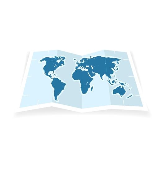 Mapa del mundo en una ilustración de papel