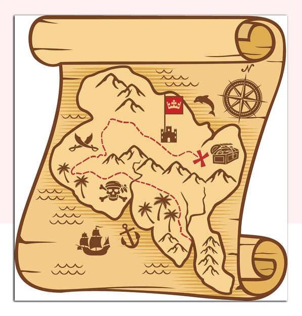 Vector un mapa del mundo con un mapa de la isla y la palabra isla en él