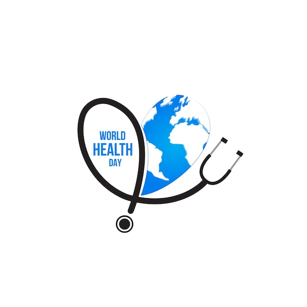 un mapa del mundo con las palabras día de la salud en él
