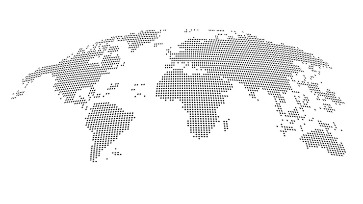 Vector mapa del mundo con puntos vectoriales