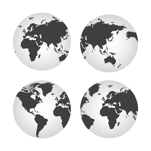 Vector mapa del mundo realista en forma de globo ilustración vectorial