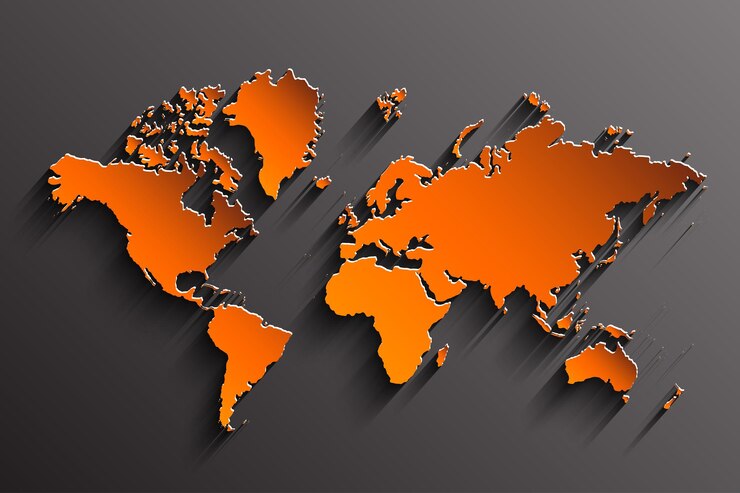 Vector mapa del mundo recortado de papel mapa del mundo en papel