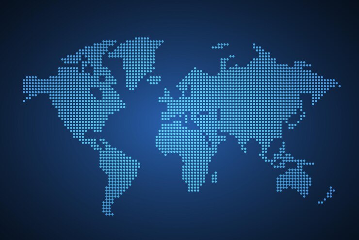 Mapa del mundo red global textura de píxeles fondo de la tierra patrón abstracto