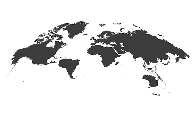 Mapa del mundo sobre fondo blanco