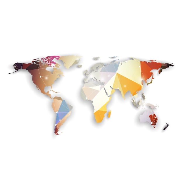 Mapa del mundo con la sombra