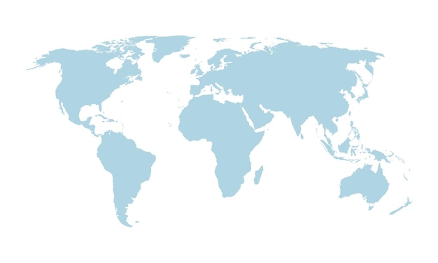 Mapa del mundo vectorial con fronteras de países y punteros de ubicación en rojo