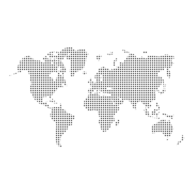 El mapa del mundo vectorial negro