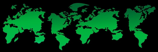 Un mapa del mundo verde con la palabra mundo en él