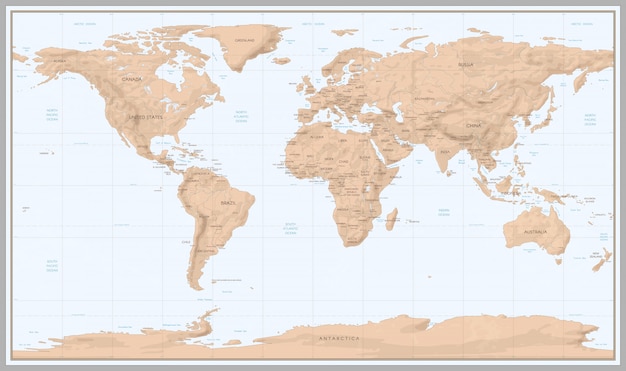 Vector mapa del mundo vintage