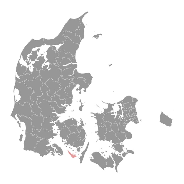 Vector mapa del municipio de ero, división administrativa de dinamarca ilustración vectorial