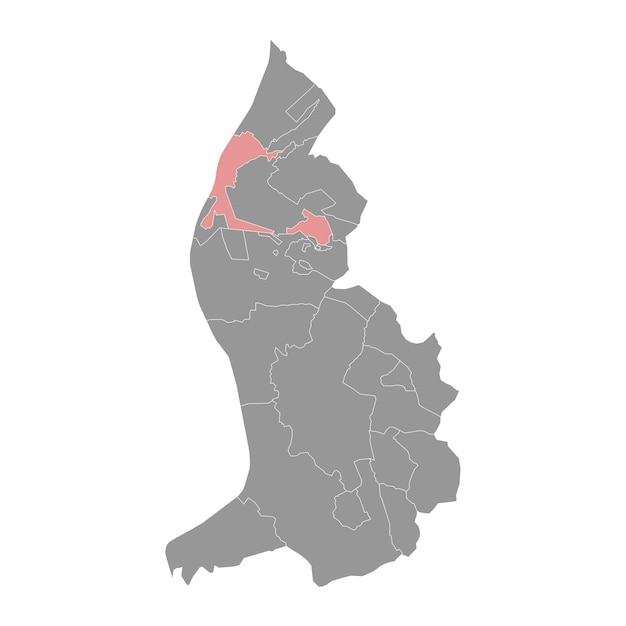 Mapa del municipio de Gamprin división administrativa de Liechtenstein Ilustración vectorial