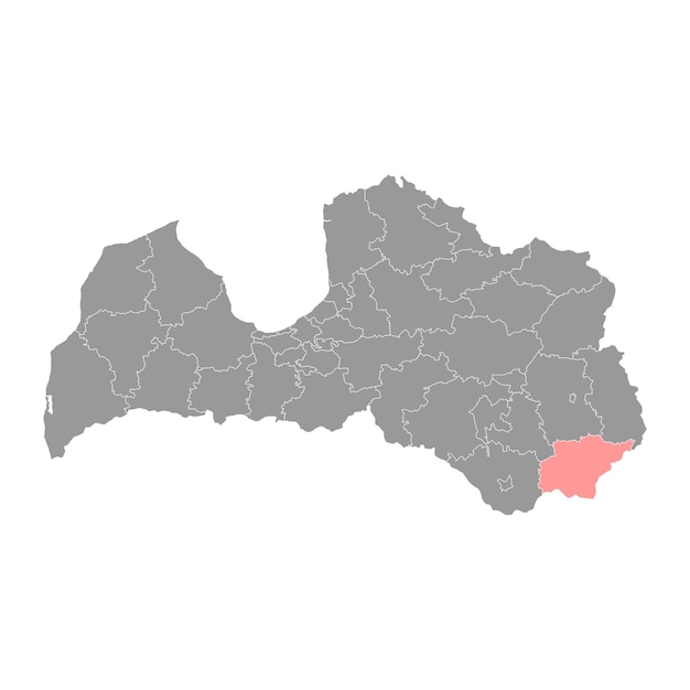Mapa del municipio de Kraslava división administrativa de Letonia ilustración vectorial