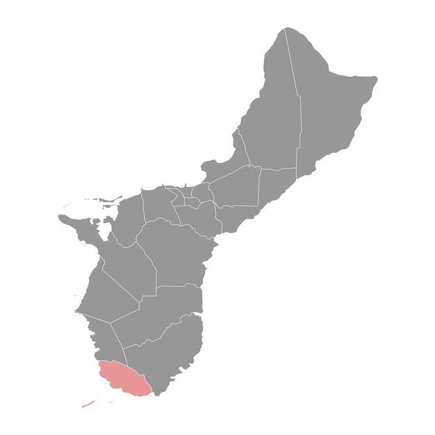 Vector mapa del municipio de malesso división administrativa de guam ilustración vectorial