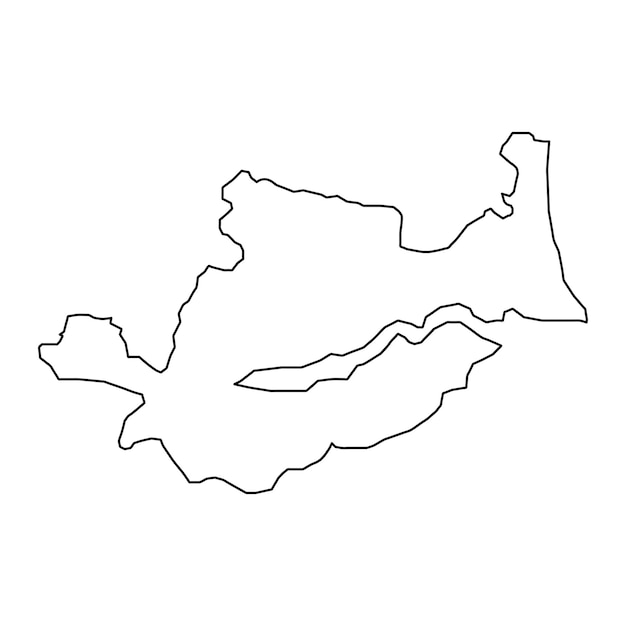 Mapa del municipio de Mariagerfjord y división administrativa de Dinamarca Ilustración vectorial