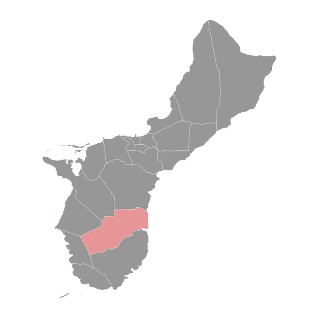 Vector mapa del municipio de talofofo división administrativa de guam ilustración vectorial