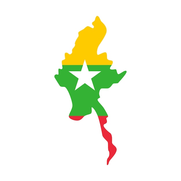 El mapa de Myanmar