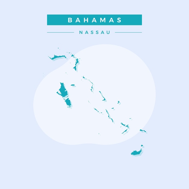 Mapa nacional de bahamas bahamas mapa vector ilustración vector de bahamas mapa