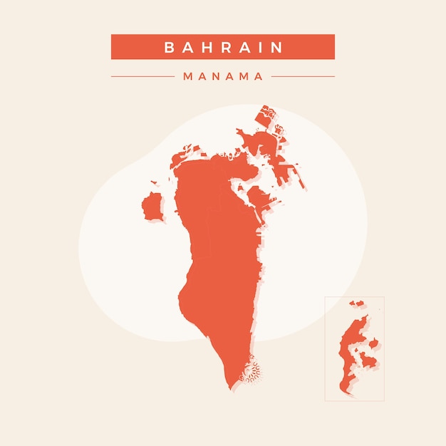 Mapa nacional de Bahrein Mapa de Bahrein ilustración vectorial vector de Mapa de Bahrein