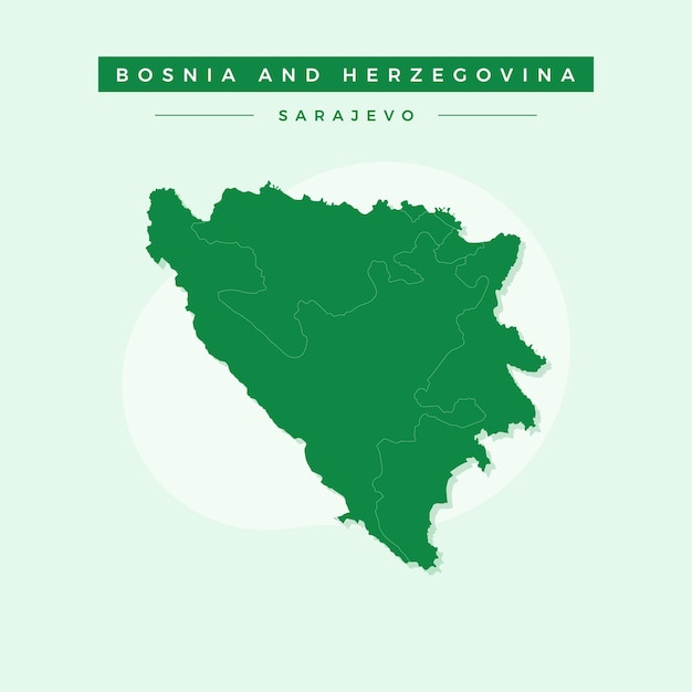 Mapa nacional de Bosnia y Herzegovina Ilustración de vector de mapa de Bosnia y Herzegovina
