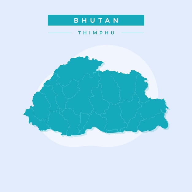 Mapa nacional de Bután Bután mapa vector ilustración vector de Bután Mapa