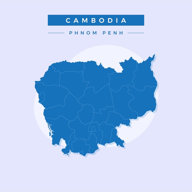 Mapa nacional de Camboya Camboya mapa vector ilustración vector de Camboya Mapa